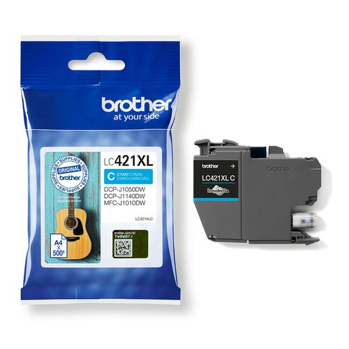 BRLC421XLC | Looking for a cartridge that offers effortless performance every time you print? The Brother high yield cyan LC421XLC Ink Cartridge, with colour fade resistant properties guarantees smooth, reliable and top quality printouts from your first to your last print. Our perfectly balanced inks ensure your printer stays working at its best. Brother consider the environmental impact at every stage of your ink cartridge life cycle, reducing waste at landfill. All our hardware and ink cartridges are built to have as little impact on the environment as possible.  Genuine Brother LC421XLC high yield ink cartridge - worth it every time