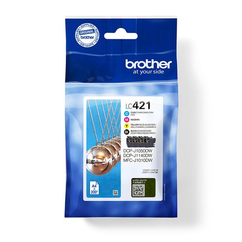 Original Brother Multipack LC421VAL Inkjet Cartridge 200 Each Page Yield 