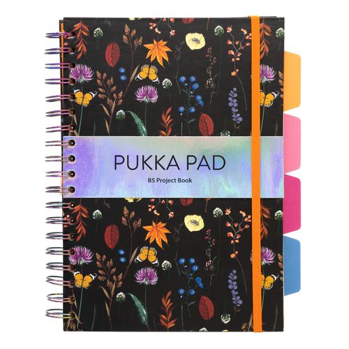 13955PK - Pukka Pad Bloom B5 Hardback Project Book Assorted Designs (Pack 3) 9494-BLM(ASST)