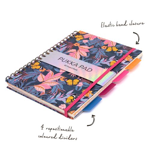Pukka Pad Bloom B5 Hardback Project Book Assorted Designs (Pack 3) 9494-BLM(ASST) 13955PK