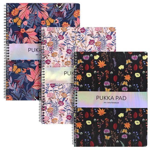 Pukka Bloom A4 Plus Jotta Book Round Corners Assorted Designs (Pack 3) 9497(AST)-BLM  | County Office Supplies