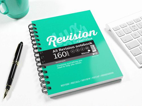 Silvine Revision Notebook Twinwire A5 Green (Pack 5) EX754 Sinclairs