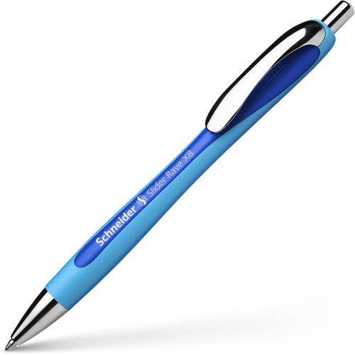 Schneider Slider Rave Retractable, Refillable Ballpen, Blue, Extra Broad
