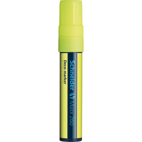 Schneider Maxx 260 Chalk Marker Odourless Liquid Chalk Chisel Tip 5mm-15mm Line Width Yellow (Pack 5) - 126005  49475SQ