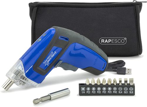 Rapesco Germ-Savvy Antibacterial Cordless Screwdriver 3.6V Blue 1640 HT03570 Buy online at Office 5Star or contact us Tel 01594 810081 for assistance