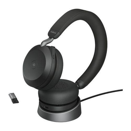 JAB02440 Jabra Evolve2 75 USB-A Headset with Charging Stand Unified Communication Version Black 27599-989-989