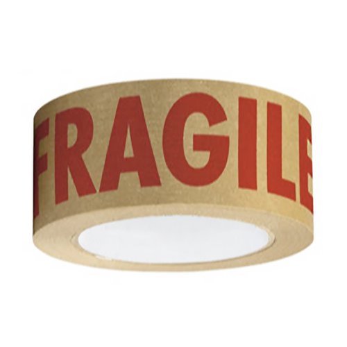 Self-Adhesive Paper Tape Printed Fragile in Red 50mm x 50m (Pack 6) - SAP5050FR  21097HZ