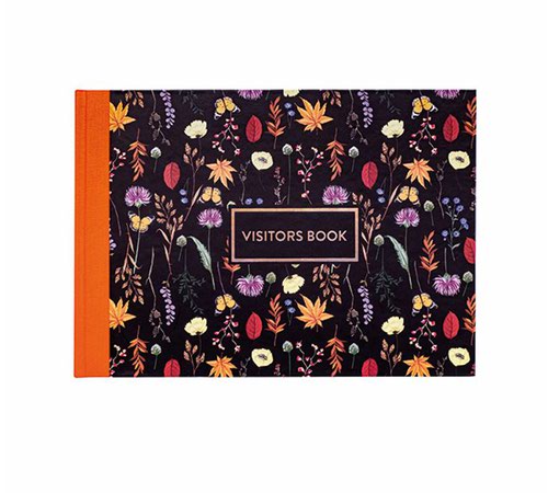 Pukka Pad Bloom Visitors Book A4 Black Floral 9687-BLM