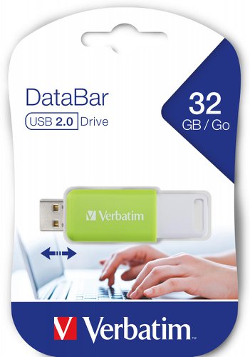 VM49454 Verbatim Databar USB Drive USB 2.0 32GB Green 49454
