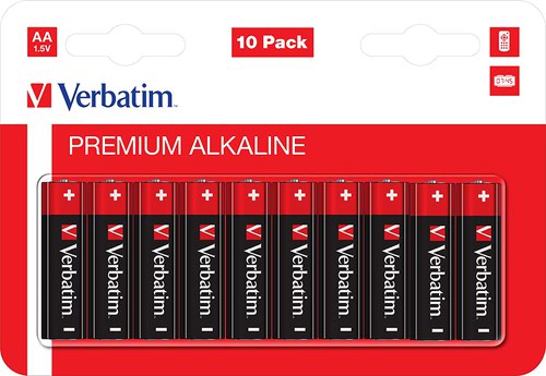 Verbatim AA Battery Premium Alkaline Hangcard (Pack of 10) 49875 VM49875