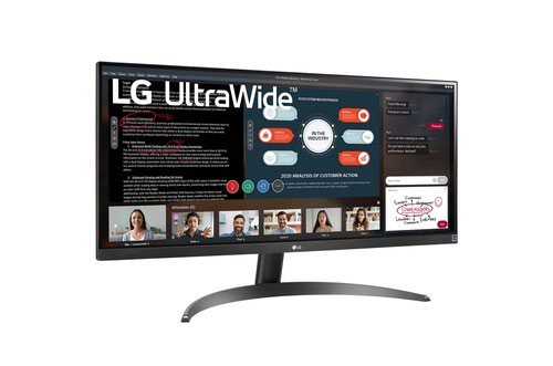 8LG29WP500 | UltraWide™ Full HD resolution (2560x1080) offers 33% more screen space in width than the FHD resolution (1920x1080) display, giving an aspect ratio of 21:9. Easily manage textbooks, lectures, conversations and searches in a single view and turn the wide screen into your favourite online classroom.