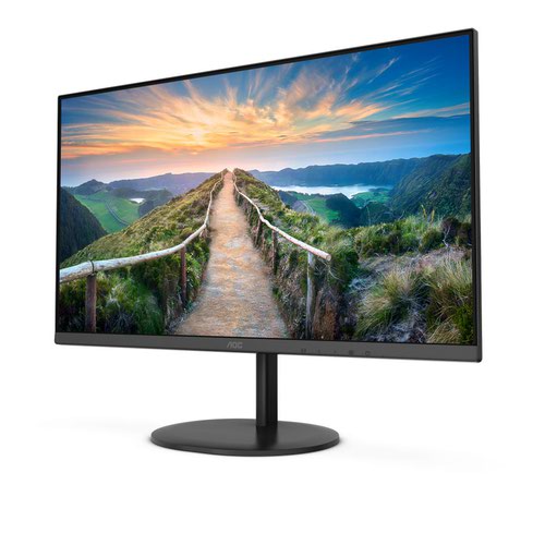 8AOU27V4EA | Sleek home office ideaThe U27V4EA boasts a 3-sides frameless and flat 27” IPS display with UHD resolution, in a clean and minimal design. It features easy-on-the-eye technologies like Flicker-Free and Low Blue Light, Adaptive Synch and 75Hz refresh rate.Besides looking modern and attractive, frameless designs enable seamless multi-monitor setups. Your cursor/windows will not be lost anymore in the dark abyss of bezels, when many displays are placed side by side.With a 4K UHD resolution of 3840 x 2160 pixels – four times the resolution of a Full HD display – the monitor boasts a pixel density that delivers brilliantly sharp images with the finest details.IPS panel ensures an excellent viewing experience with lifelike yet brilliant and accurate colours. Colours look consistent no matter from which angle you look at the display.Get the upper edge! With a 75 Hz refresh rate, the display panel draws 75 frames each second. 75 Hz refresh rate is 25% faster than what is offered on most entry level displays at 60 Hz, while still being affordable and delivering those extra frames gamers need to beat their opponents.Adaptive Sync aligns your monitor’s vertical refresh rate with the frame rate delivered by your GPU, making your gameplay and casual gaming experience even more fluid by eliminating stuttering, tearing and judder. This feature is also useful when enjoying videos and other visual media, for a smoother entertainment.Built-in speakers make it easy to catch up with family, friends and colleagues. For movies, music, games and more, you’ll enjoy quality audio without the hassle of connecting external speakers.