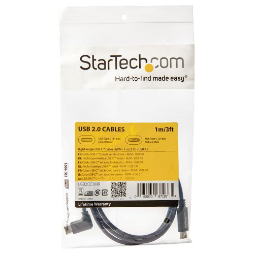 StarTech.com Right Angle USB C Cable 1m USB 2.0