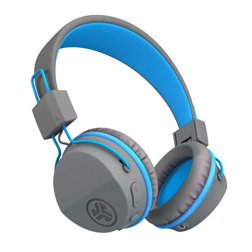 JLab Audio JBuddies Studio Kids Grey and Blue Bluetooth Wireless Headphones JLab