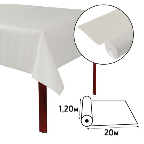 Exacompta Roller Tablecloth Embossed Paper 20m Cut To Size White R912001I