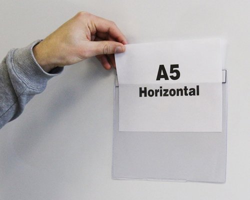 Beaverswood Magnetic Industrial Strength Document Pockets A5 Horizontal clear (Pack 10) - MP5H/10