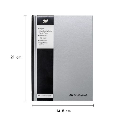 Pukka Pad Silver A5 Casebound Hardboard Cover Notebook Ruled 192 Pages Pukka Pads Ltd