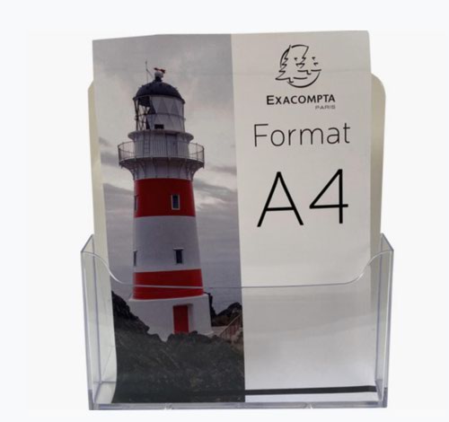 Exacompta Counter Literature Holders A4 1 Pocket Clear Acrylic 74058D 94903EX