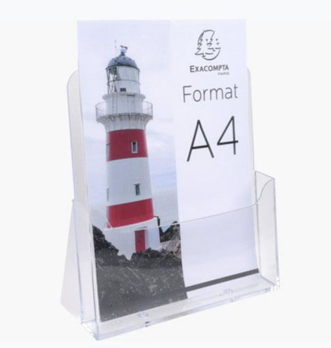 94903EX | Clear polystyrene leaflet/literature display holder in A4 format.