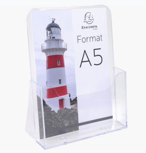 94924EX | Clear polystyrene leaflet/literature display holder in A5 format.
