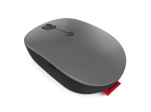 8LEN4Y51C21217 | Designed to be the only mouse you need, the Lenovo Go Wireless Multi-Device Mouse can be paired with up to 3 devices and effortlessly cycle between them with a push of a button. Beyond its multi-tasking capabilities, this productivity powerhouse can be used on nearly any surface and rarely runs out of battery, thanks to its blue optical sensor and wireless Qi or wired USB-C fast-chargeable battery.