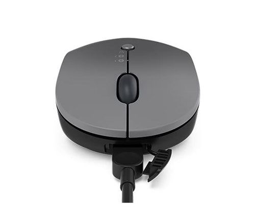 Lenovo Go Ambidextrous RF Wireless Plus Bluetooth Optical 2400 DPI Multi Device Mouse Grey