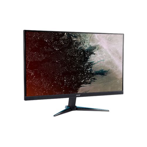 8ACUMPV0EE004 | Take in the full view of the display with its ZeroFrame1 design atop the sharply-cut three-pronged stand.Discover the joys of a seamless game experience with Radeon™ Freesync, in vivid IPS, with refresh rates of up to 144 Hz.The three-pronged stand saves on desk space without sacrificing on style.Good monitors should cause little to no strain. With a tilt of -5° to 20°, you can put your mind, and your neck, at ease.What you hear is just as good as what you see with the power of the dual two-watt built-in speaker system.