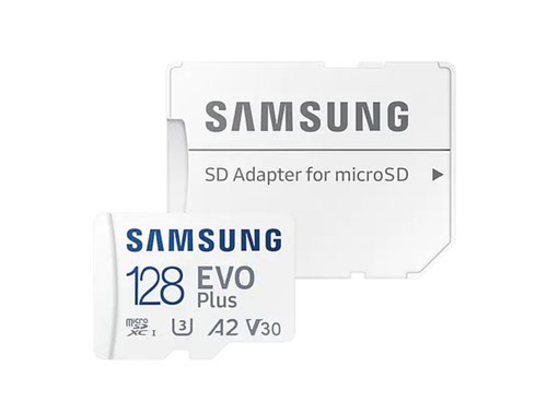 Samsung EVO Plus 128GB V30 A1 UHSI Class 10 MicroSDXC Memory Card and Adapter  8SAMBMC128KA