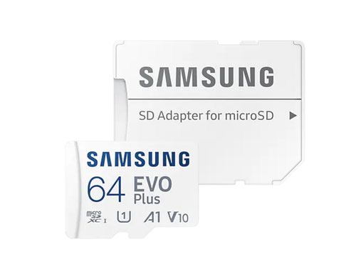 Samsung EVO Plus 64GB V30 A1 UHSI Class 10 MicroSDXC Memory Card and Adapter  8SAMBMC64KAEU