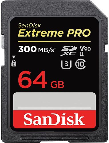 SanDisk Extreme PRO 64GB U3 V90 Class 10 300MBS Read Speed Memory Card Flash Memory Cards 8SDXDK064GGN4