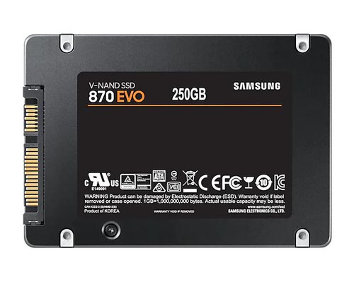 Samsung 870 EVO 250GB SATA V NAND 2.5 Inch Internal Solid State Drive 8SAMZ77E250BEU Buy online at Office 5Star or contact us Tel 01594 810081 for assistance