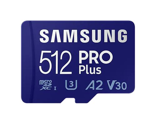 Samsung PRO Plus 512GB V30 A2 Class 10 MicroSDXC Memory Card and Adapter  8SAMBMD512KAEU