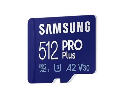 Samsung PRO Plus 512GB V30 A2 Class 10 MicroSDXC Memory Card and Adapter
