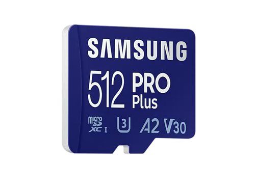 Samsung PRO Plus 512GB V30 A2 Class 10 MicroSDXC Memory Card and Adapter  8SAMBMD512KAEU
