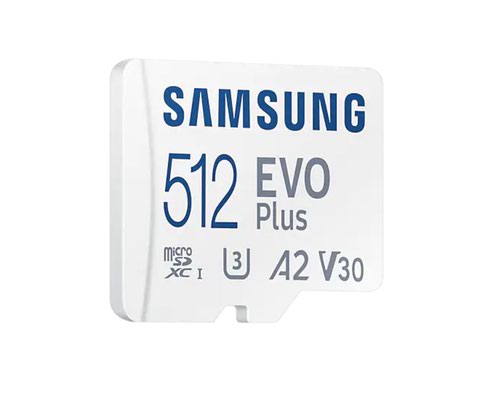 Samsung EVO Plus 512GB V30 A1 UHSI Class 10 MicroSDXC Memory Card and Adapter Flash Memory Cards 8SAMBMC512KA