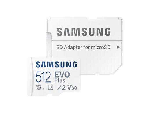 Samsung EVO Plus 512GB V30 A1 UHSI Class 10 MicroSDXC Memory Card and Adapter Samsung