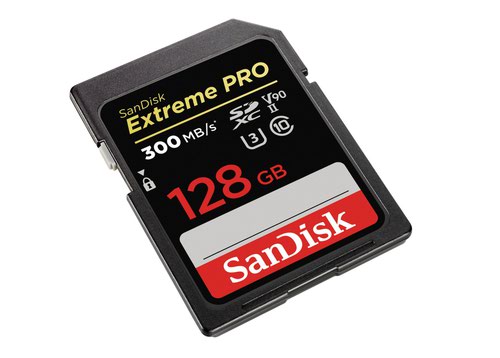 SanDisk Extreme PRO 128GB U3 V90 Class 10 300MBS Read Speed Memory Card