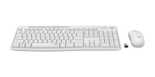 Logitech MK295 Silent Full Size Straight QWERTY UK International Wireless Keyboard and Ambidextrous Buttons Mouse Off White 8LO920009823 Buy online at Office 5Star or contact us Tel 01594 810081 for assistance