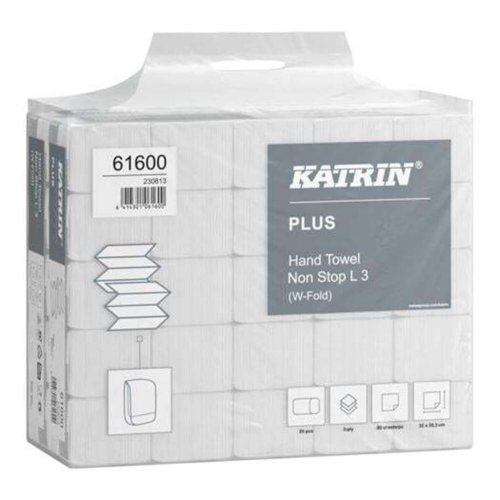 Katrin Plus Hand Towel Non Stop L3 Handy Pack x25 (Pack of 2250) 61600 Metsa Tissue
