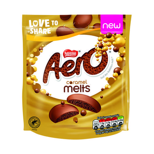 AERO Melts Caramel Milk Chocolate Sharing Bag 86g - 12500158