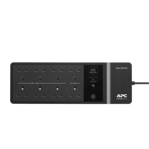 APC Back UPS BE650G2 UPS AC 230 V 400 Watts 650 VA 8 Output Connectors 1x USB Charging Port American Power Conversion