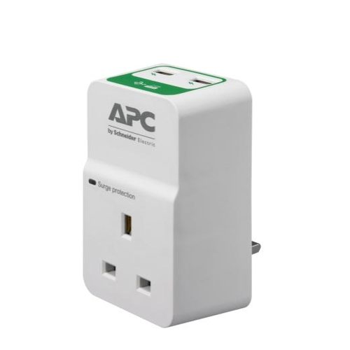 APC SurgeArrest 1 Outlet 2 x USB Charger UK 230V White