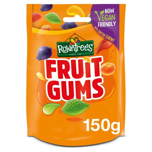 Rowntrees Fruit Gums Vegan Sweets Sharing Bag 150g (Pack 1) 12505754
