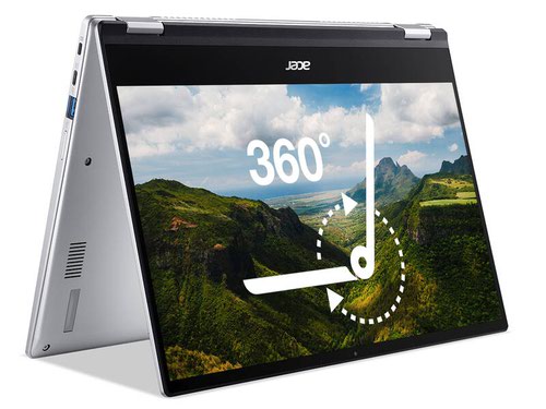Acer Chromebook Spin 514 CP514 1H 14 Inch Touchscreen AMD Ryzen 5 3500C 8GB RAM 128GB eMMC Chrome OS Silver Notebook