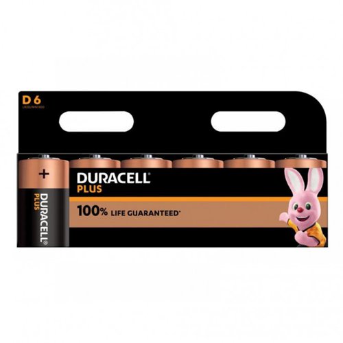 Duracell Plus D Alkaline Batteries (Pack 6) MN1300B6PLUS