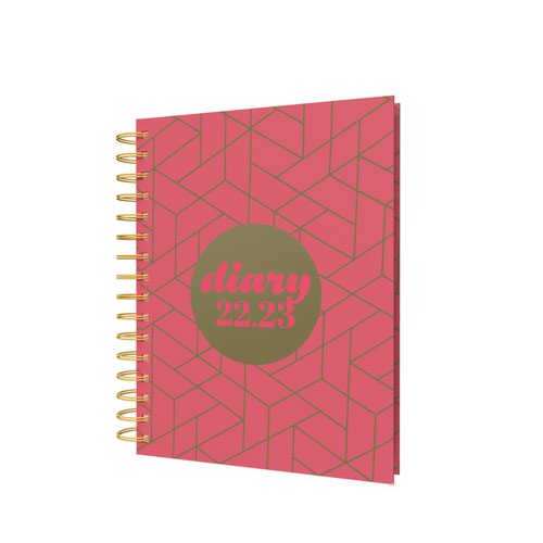 Collins Scandi Mid-Year Diary 2022-2023 A5 Day to Page Geo Pink 818071