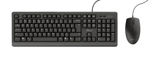 Silent keyboard and mouse set for comfortable working. Wired keyboard and mouse set designed to work in comfort. Silent keys and mouse buttons. Spill-resistant keyboard. 1.8m cable length position the keyboard anywhere on a desk. Ambidextrous mouse for all users.