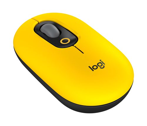 Logitech POP with Emoji Ambidextrous 4000 DPI 4 Buttons Bluetooth Wireless Optical Mouse Blast Yellow Mice & Graphics Tablets 8LO910006546