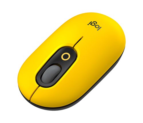 Logitech POP with Emoji Ambidextrous 4000 DPI 4 Buttons Bluetooth Wireless Optical Mouse Blast Yellow Logitech