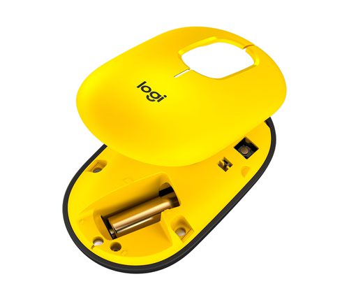 Logitech POP with Emoji Ambidextrous 4000 DPI 4 Buttons Bluetooth Wireless Optical Mouse Blast Yellow